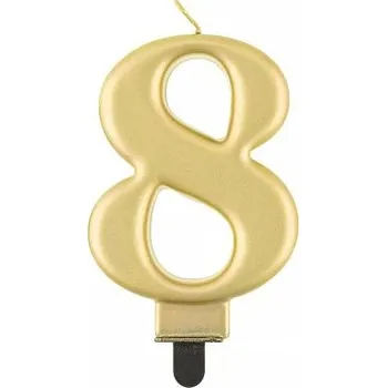 Dortová svíčka ALBI Svíčka dortová zlatá číslo 8