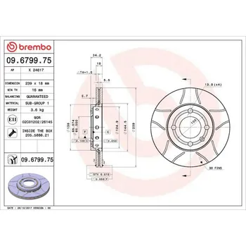 Auto-moto Brzdový kotouč BREMBO 09.6799.75