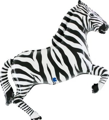 Zebra černá 34"/86cm fóliový balónek