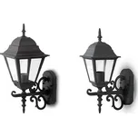 V-TAC Matná černá nástěnná lucerna na E27 žárovku (2 velikosti) 245 x 148 x 400 mm