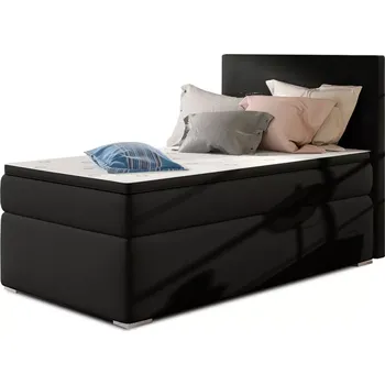 Postel Čalouněná jednolůžková postel ROCCO 90x200 eko kůže Soft 11 černá pravá