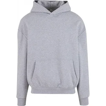 Pánská mikina Build Your Brand Vysokogramážová oversize mikina s velkou kapucí a klokaní kapsou 500 g/m Barva: šedá melír, Velikost: 4XL BY268