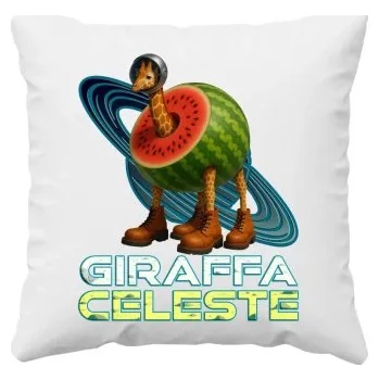 Žertovný předmět Giraffa celeste - Italian Brainrot - žirafa v melounu - polštář s potiskem- Tričkový.cz