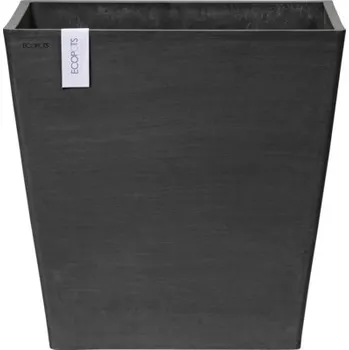 Květináč Květináč Ecopots Rotterdam plastový Ø 46,6 cm 50,2 x 50,2 x 49,5 cm tmavě šedý
