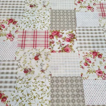 BYTEMA Dekorační látka RŮŽE MARTA patchwork šíře 140 cm