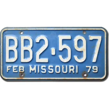 Plechová cedule Americká SPZ Missouri 1979 Blue BB2-597