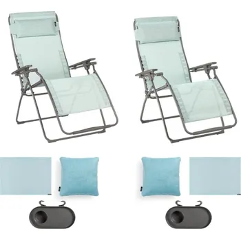 Křeslo Sada 2x relaxační křeslo Lafuma FUTURA standard + XL BatylineDUO modrozelená Mistral