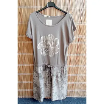 Dámské šaty Dámské šaty kytka hnědé vel.UNI (L/XL)