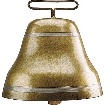 Pastevní kravský zvon, zvonec pro skot ocelový v barvě bronzové průměr 185 mm