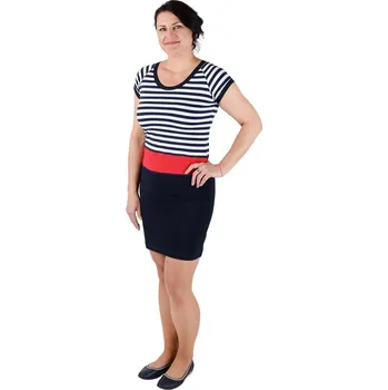 Zdravotnický oděv 2P SERVIS Šaty dámské Vltava Modrá/Bílá/Červená L