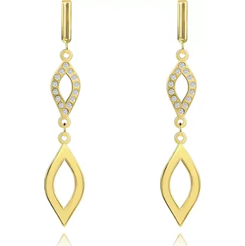 Náušnice Náušnice ze 14K zlata s jemně zrnitým tvarem a čirými zirkony