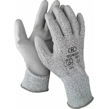 Pracovní rukavice RUKAVICE PROTIŘEZNÉ povrstvené PU TONGA sv.šedá-šedá 7 (S)