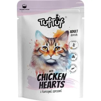 Krmivo pro kočku TUF TUF with chicken hearts - mokré krmivo pro kočky - 100g