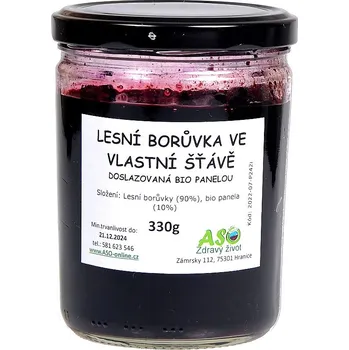 ASO - Zdravý život Lesní borůvka ve vlastní šťávě 330g