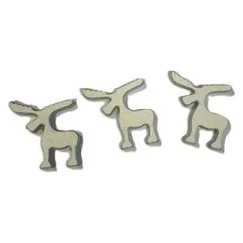 Vánoční dekorace Sob dřevěný bílý 3 cm