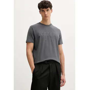 Pánské tričko Bavlněné tričko Iceberg F014.6327 šedá 90X, vel. L