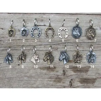 Klíčenka ovál s hlavou koně č.6 stříb.kov