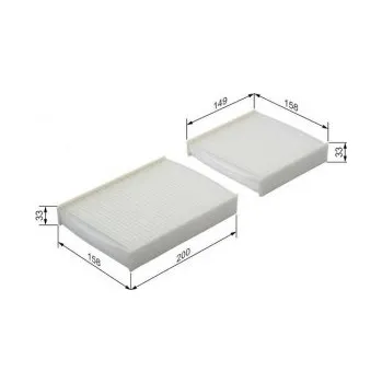 Kabinový filtr Kabinový filtr Peugeot 2008 I Van (CU_) Bosch - PT130, BHDi100