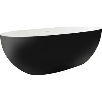 Vana Cerano Antonia Volně stojící vana z litého mramoru 170x75cm, černá matná/bílá matná, CER-417533