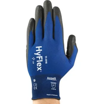 Pracovní rukavice RUKAVICE POVRSTVENÉ nitril (dlaň) HYFLEX 11-816 modrá 7 (S)