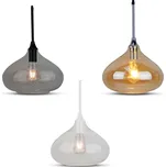 V-TAC Skleněná závěsná lampa kupola (3 barvy) Jantarová