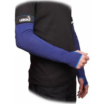 Pracovní rukavice RUKÁVNÍK protiřezný a tepluvzdorný FITSLEEVE/45/H s otvorem na palec modrá 45 cm