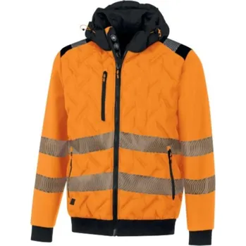 Pánský zimní kabát BUNDA High Vis 100% PES LUTONHV zářivě oranžová-černá 3XL