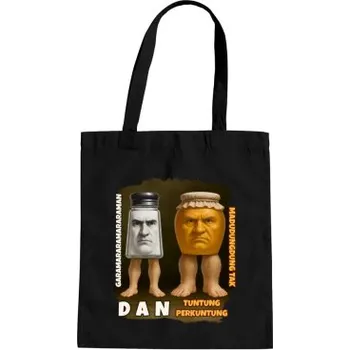 Žertovný předmět Dan i Tuntung Perkuntung - Italian Brainrot - solnička a sklenice medu - taška s potiskem- Tričkový.cz