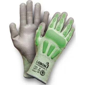 Pracovní rukavice RUKAVICE PROTIŘEZNÉ A NÁRAZU povrstvené PU SHOCKPROTEC-D zelená-šedá 10 (XL)
