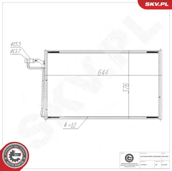 Ventilátor topení a klimatizace Kondenzátor klimatizace ESEN SKV 86SKV464