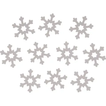 Vánoční dekorace Vánoční dekorace Vločka 4cm/10ks, s výřezem, dřevo
