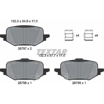 Brzdová destička Sada brzdových destiček, kotoučová brzda TEXTAR 2679701
