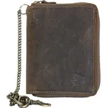 Kožená peněženka se žralokem dokola na kovový zip