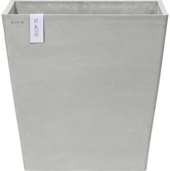 Květináč Květináč Ecopots Rotterdam plastový Ø 46,6 cm 50,2 x 50,2 x 49,5 cm šedobílý