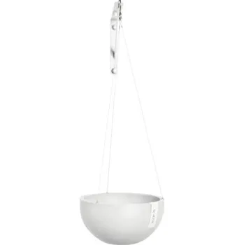 Květináč Květináč závěsný Ecopots Brussels plastový Ø 23,7 cm 26,7 x 26,7 x 12,8 cm bílý
