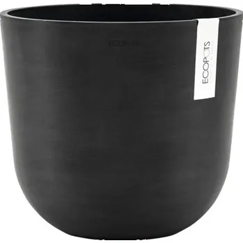 Květináč Květináč Ecopots Oslo plastový Ø 23,1 cm 25 x 25 x 21,4 cm tmavě šedý