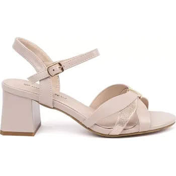 Dámské sandále Trendy dámské hnědé sandály na širokém podpatku 39