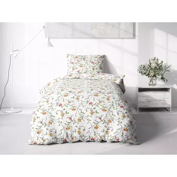 Povlečení Bavlněné povlečení Popínavé květy na bílé 140x200+70x90