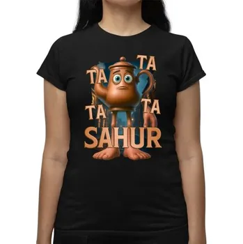 Žertovný předmět Ta Ta Ta Ta Sahur - Italian Brainrot - chodící kotlík - dámské tričko s potiskem- Tričkový.cz