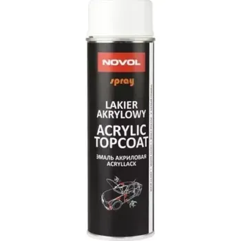 Barva ve spreji NOVOL SPRAY ACRYL TOPCOAT - Bílý lesklý akrylový lak ve spreji 500ml