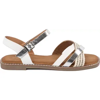 Dámské sandále Stylové dámské bílé sandály na plochém podpatku 38