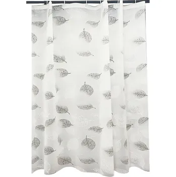 Sprchový závěs Sprchový závěs 180x180 cm Design listů Voděodolný koupelnový závěs proti plísním Ultra hladký povrch Háčky a nerezové průchodky