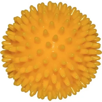 Masážní míček Míč masážní ježek 8 cm, žlutý, středně tvrdý