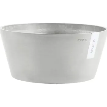 Květináč Květináč Ecopots Frankfurt plastový Ø 28,9 cm 30,6 x 30,6 x 15,6 cm šedý