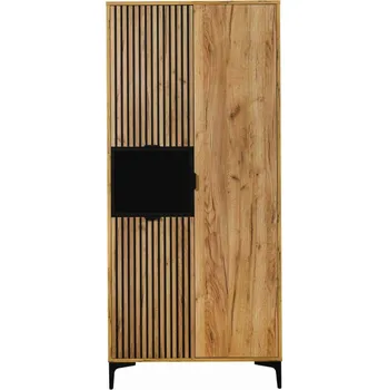 Šatní skříň Skříň Piano 3D zlatý dub/černá