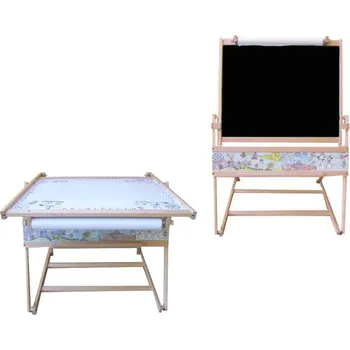 Magnetická kreslící tabulka _Ostatní 1_ DŘEVO Dětská školní tabule FILIP II. na křídu fix s papírem + stolek MAGNETICKÁ jr71001m