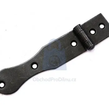 Tesařské kování Závěs tvarovaný ozdobný Z18. černý pozink 144 x 25 mm levý - hobby balení, balení 1 ks