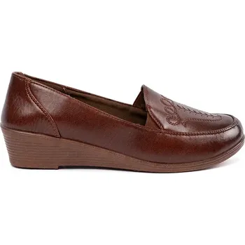 Dámské polobotky Jedinečné dámské hnědé polobotky na klínku 42