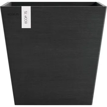 Květináč Výsadbový květináč Ecopots Rotterdam plastový 35,2 x 35,2 x 34 cm tmavě šedý