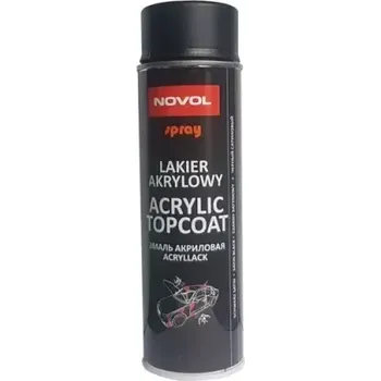 Barva ve spreji NOVOL SPRAY ACRYL TOPCOAT - Černý saténový akrylový lak ve spreji 500ml